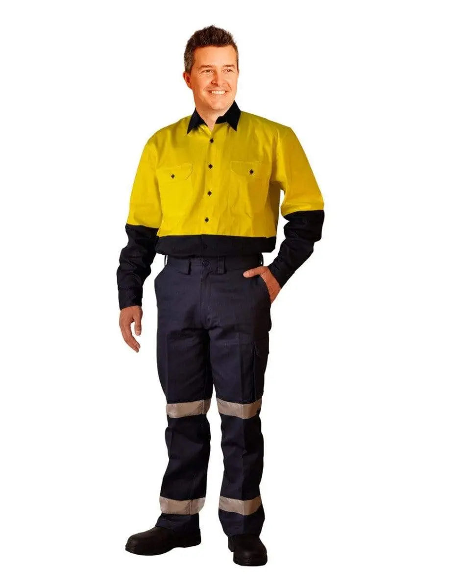 Pre-shrunk Drill Pants With 3m Tapes Long Leg WP13HV Metro Workwear.